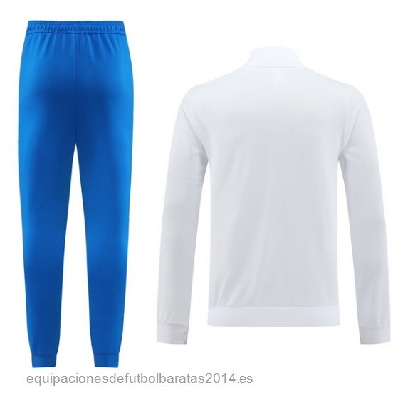 Nuevo Conjunto Completo Ropa Deportiva Con Cremallera Larga Italia 2024 Blanco Azul Baratas